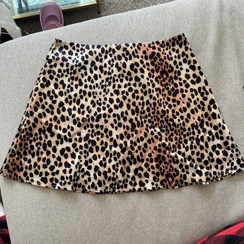 Animal print mini skirt